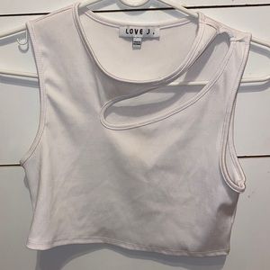 Cute white workout crop top